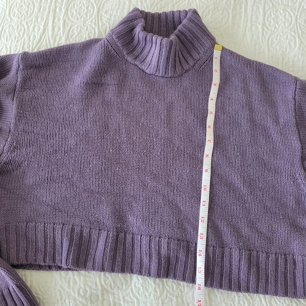 Wilfred 100% Merino Wool Purple Turtleneck Sweater - Picture 5 of 6